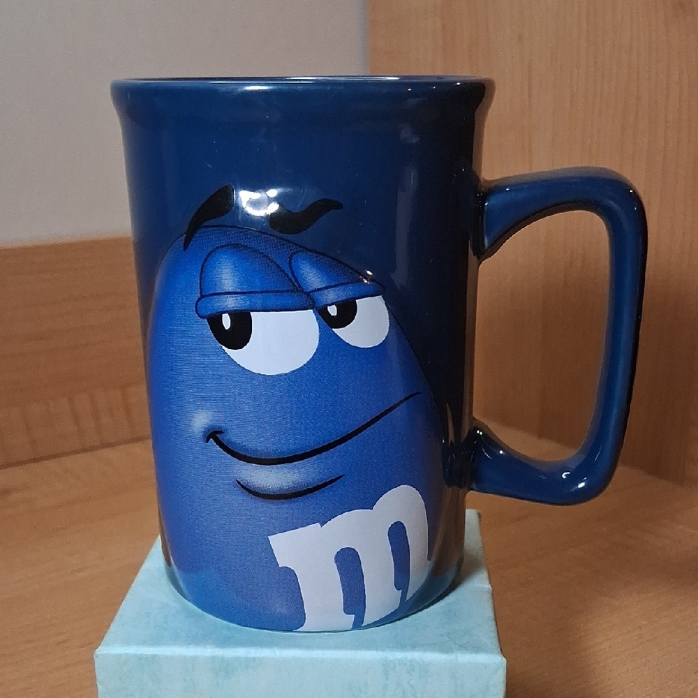 Blue M&M Official Licensed 3D Raised Coffee Mug Ceramic- 2010